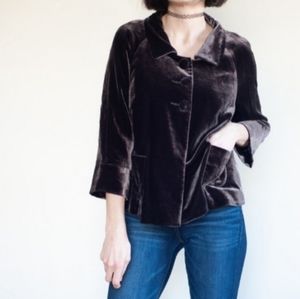 Sundance Medium Silk Blend Velvet Blazer Chocolate Brown